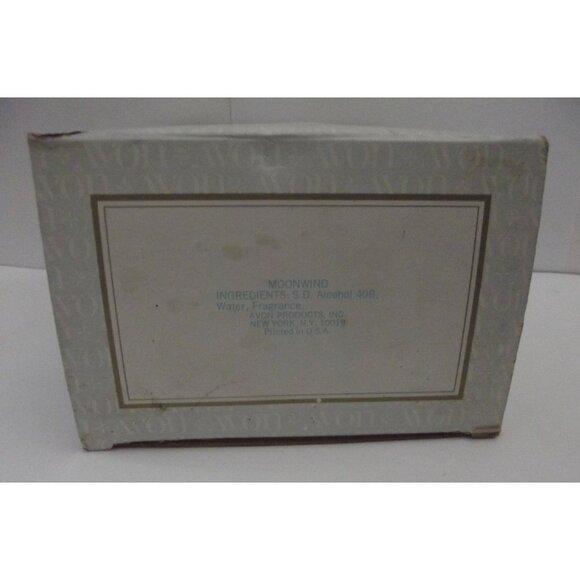 Avon Cruet Cologne Set Moodwind Cologne Vtg glass decanter saucer 8 fl oz w/box - Picture 12 of 14